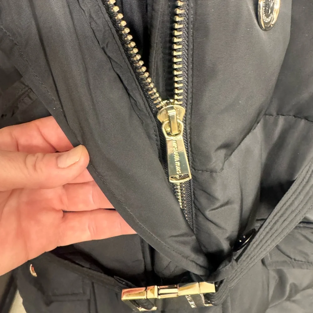 Michael Kors Black Puffer Jacket with Fur Trim - Picture 6 of 10